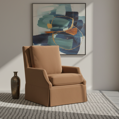Universal Jocelyn Fabric Brown Swivel Glider Chair