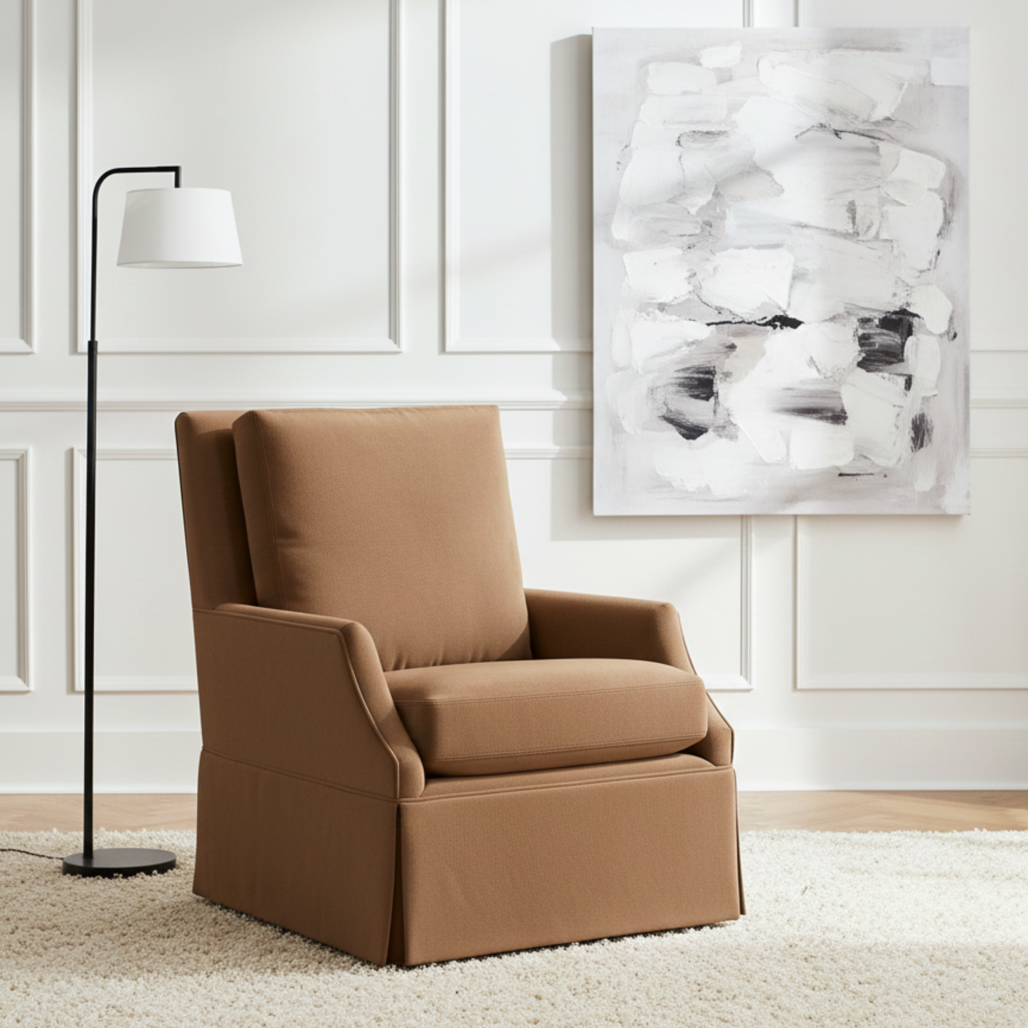 Universal Jocelyn Fabric Brown Swivel Glider Chair