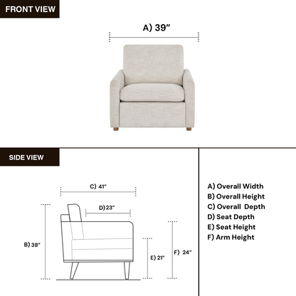 Universal Hyde Fabric Recliner Chair With Oak Base