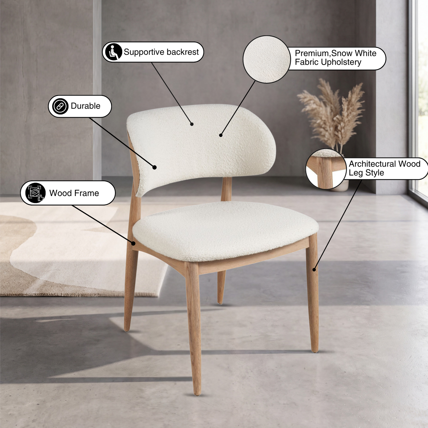 Universal Juno Modern Fabric Side Chair-Comfort Design