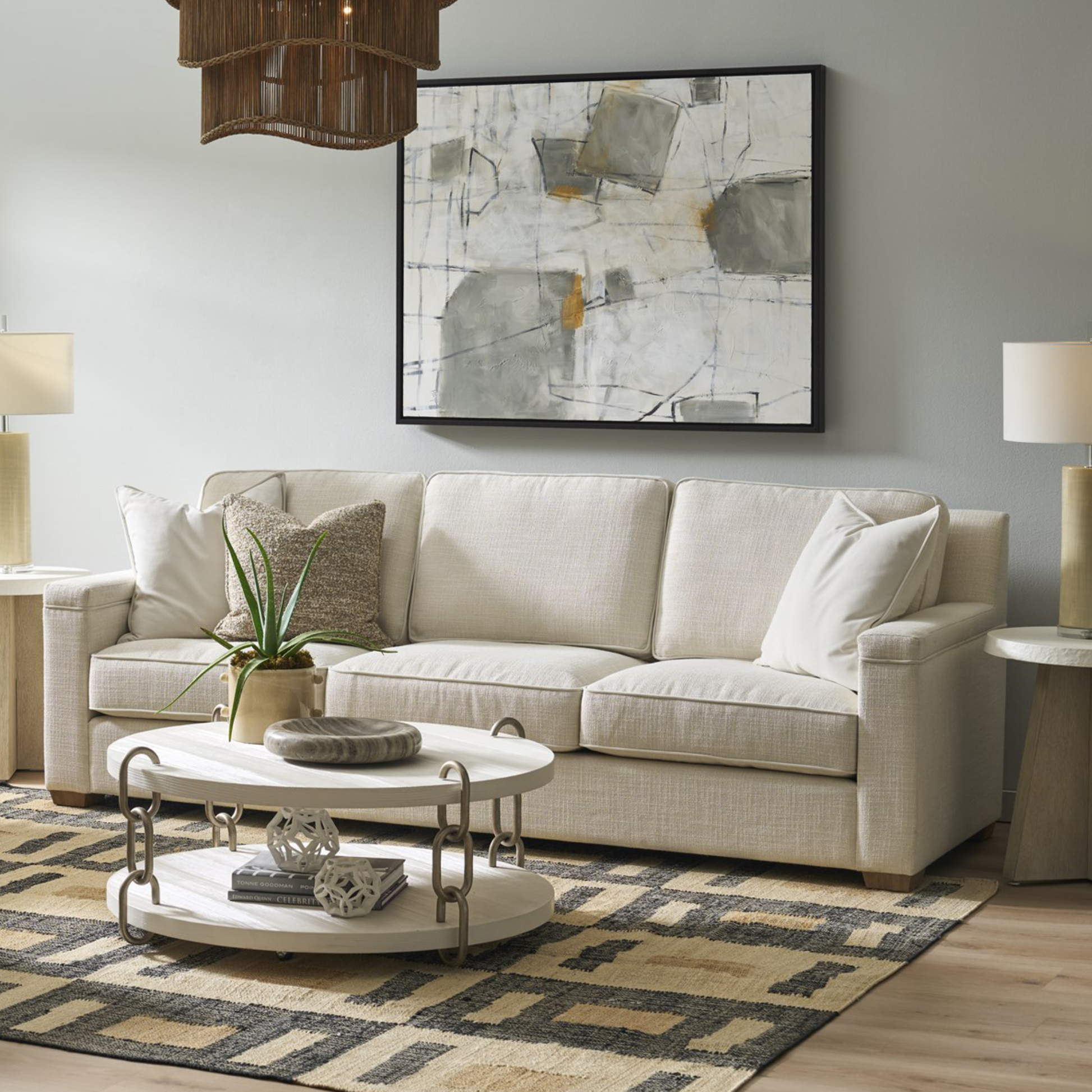 Universal Leah Beige 3 Seater Sofa-ComfortDesign