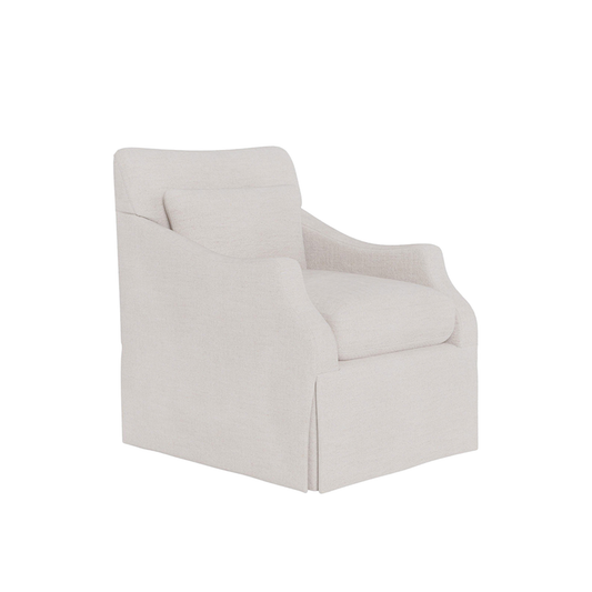 Universal Margaux Swivel White Fabric Accent Chair-ComfortDeisgn
