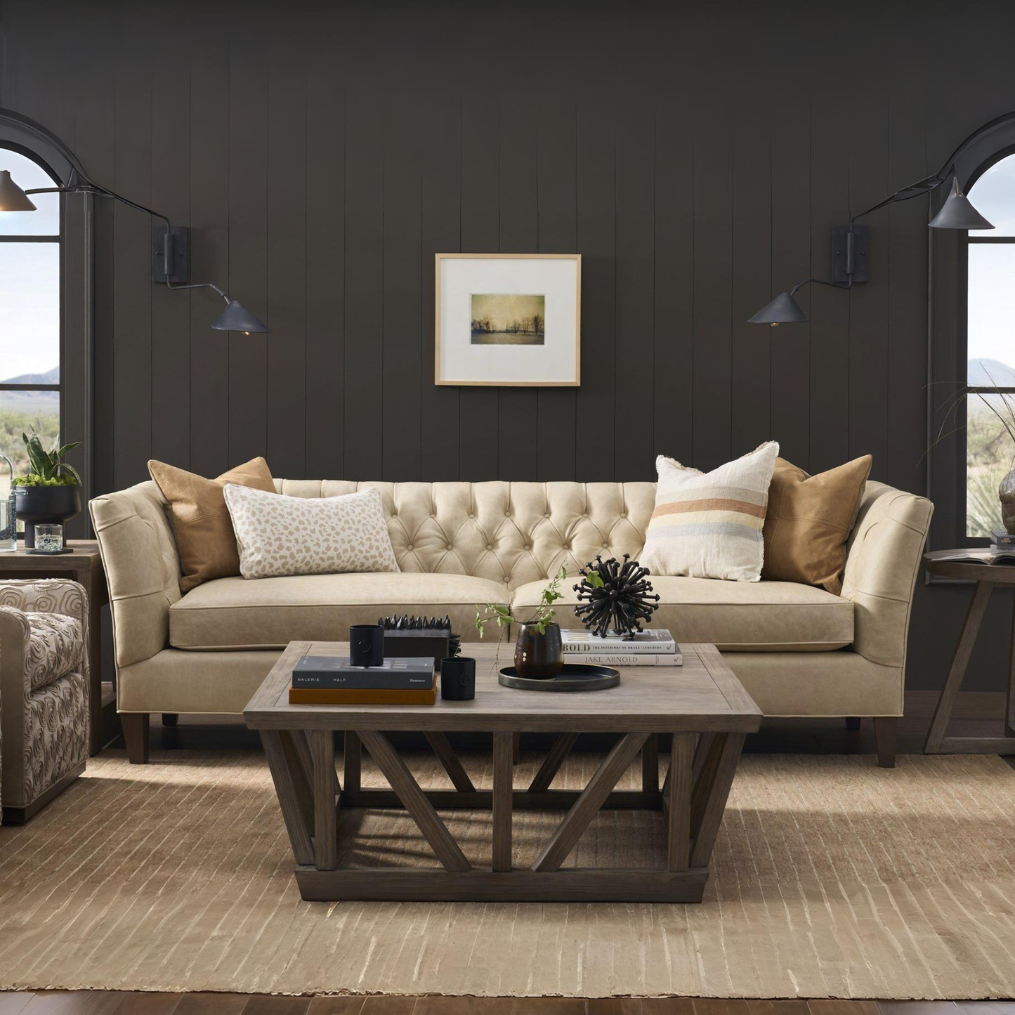 Universal Duncan 2 Seater Velvet Tuffed Sofa