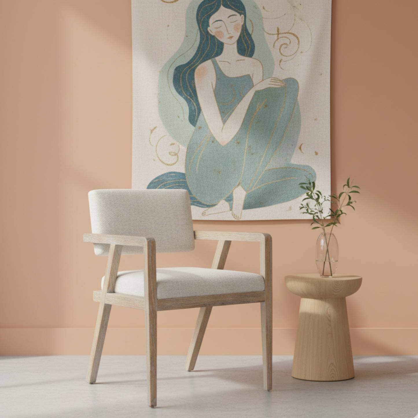 Universal Modern Desert Monique Linen Arm Chair