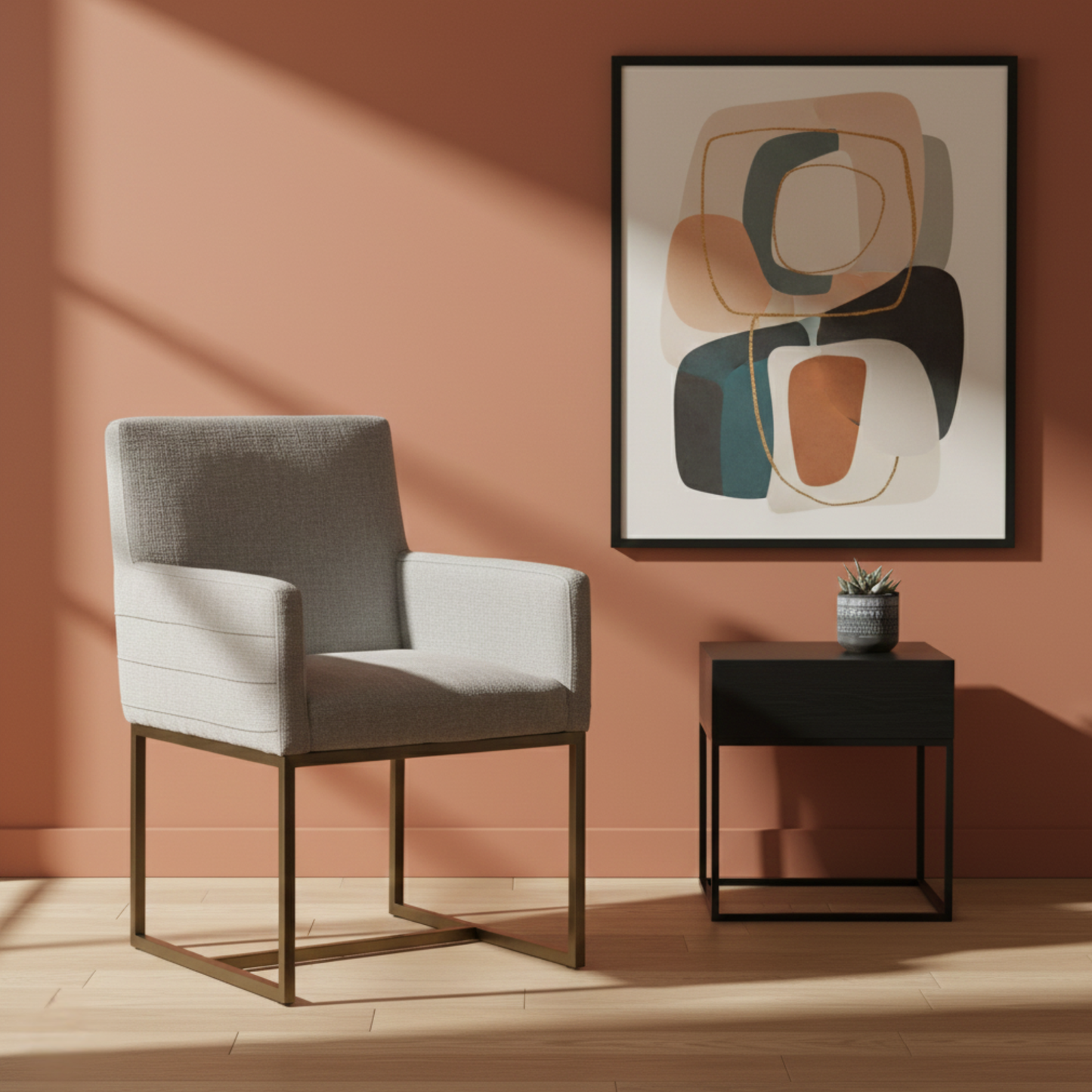 Universal Modern Metal Construction Cooper Arm Chair