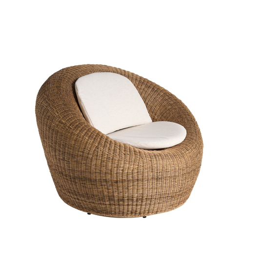 Universal Oasis Coastal Living Sea Pod Fabric Wicker Swivel Chair