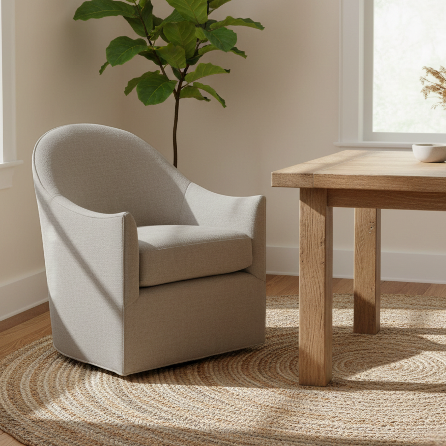 Universal Roscoe Fabric Swivel Accent Chair