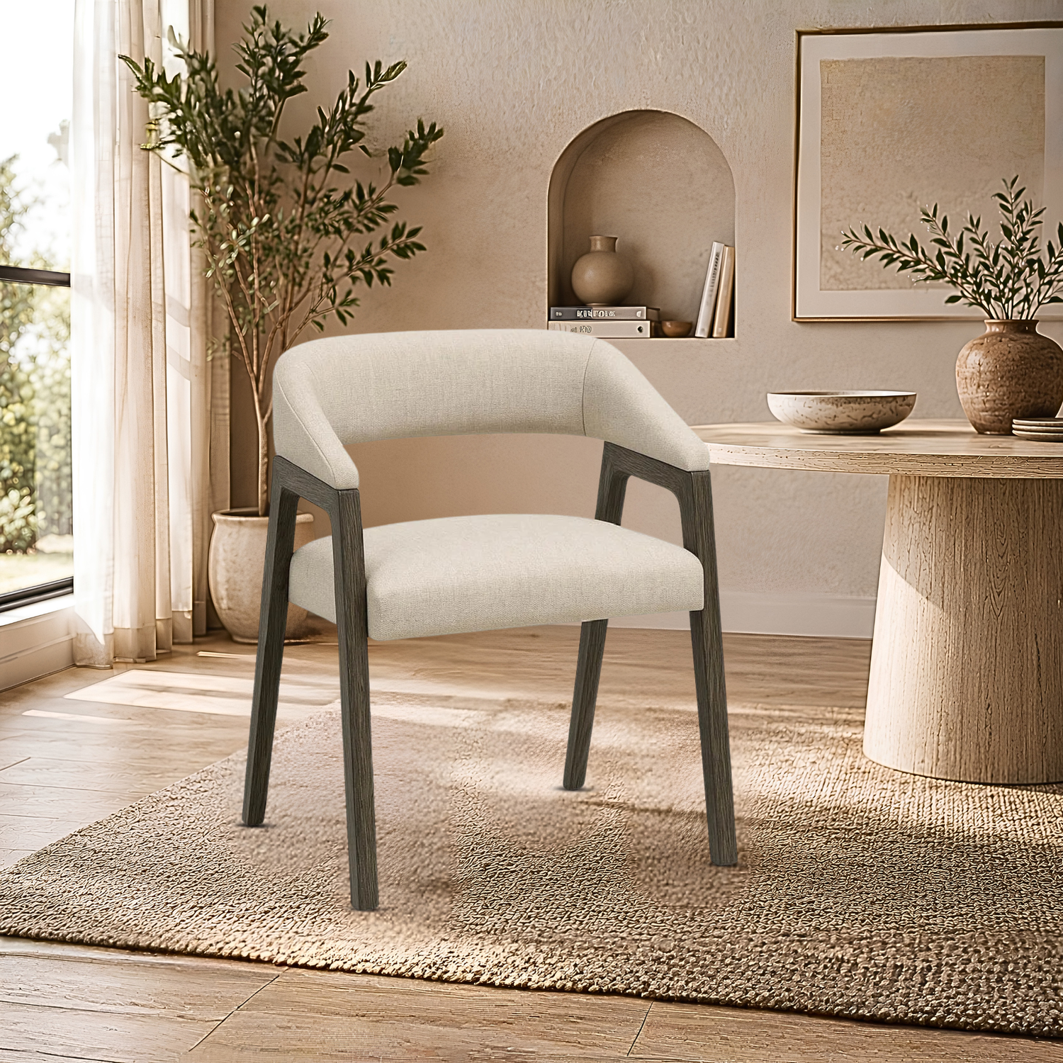 Universal Veil Upholstered Dining Chair-Comfort Design