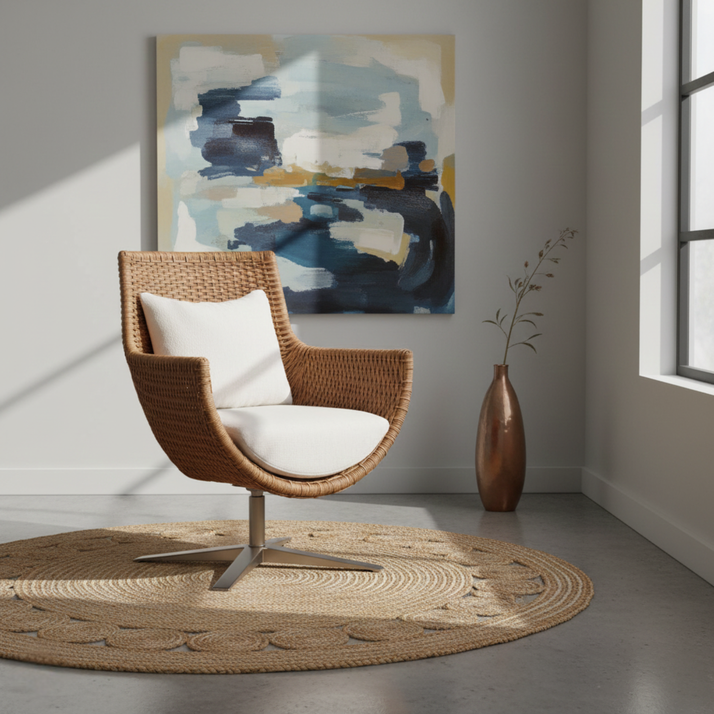 Universal Weekender Coastal Living Sullivan Swivel Arm Chair