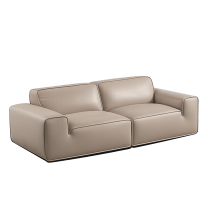 Gio Italia Westaro Contemporary Leather Sofa With Deep Seating