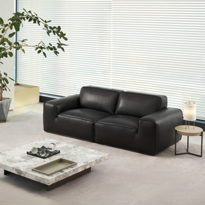 Gio Italia Westaro Contemporary Leather Sofa With Deep Seating