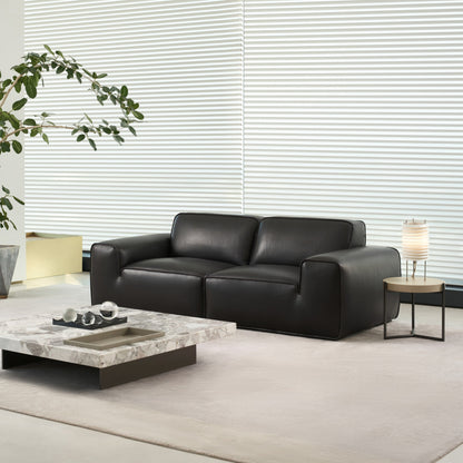 Gio Italia Westaro Contemporary Leather Sofa With Deep Seating