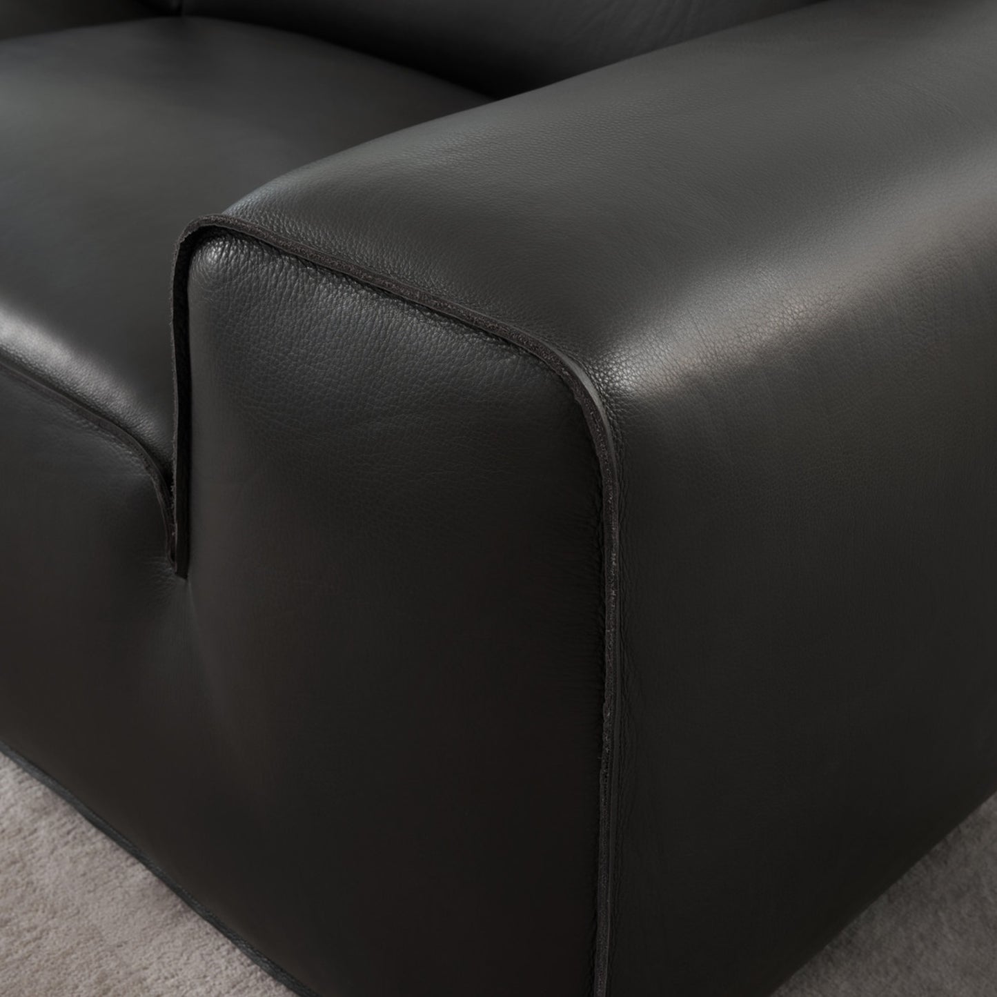 Gio Italia Westaro Contemporary Leather Sofa With Deep Seating