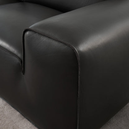 Gio Italia Westaro Contemporary Leather Sofa With Deep Seating