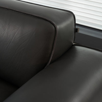 Gio Italia Westaro Contemporary Leather Sofa With Deep Seating