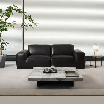 Gio Italia Westaro Contemporary Leather Sofa With Deep Seating