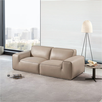 Gio Italia Westaro Contemporary Leather Sofa With Deep Seating