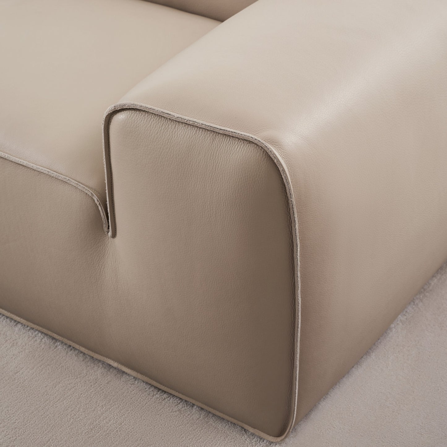 Gio Italia Westaro Contemporary Leather Sofa With Deep Seating