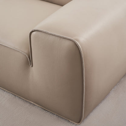 Gio Italia Westaro Contemporary Leather Sofa With Deep Seating