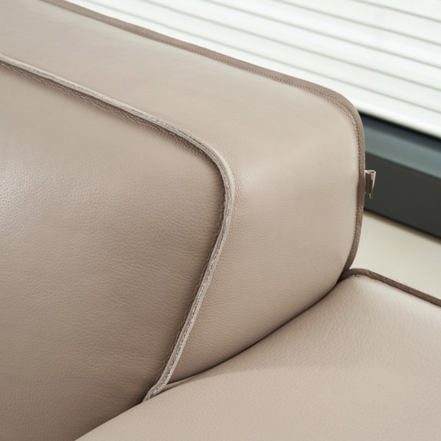 Gio Italia Westaro Contemporary Leather Sofa With Deep Seating