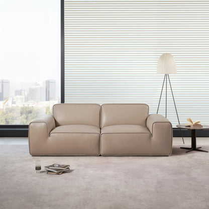 Gio Italia Westaro Contemporary Leather Sofa With Deep Seating
