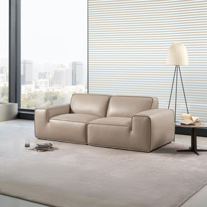 Gio Italia Westaro Contemporary Leather Sofa With Deep Seating