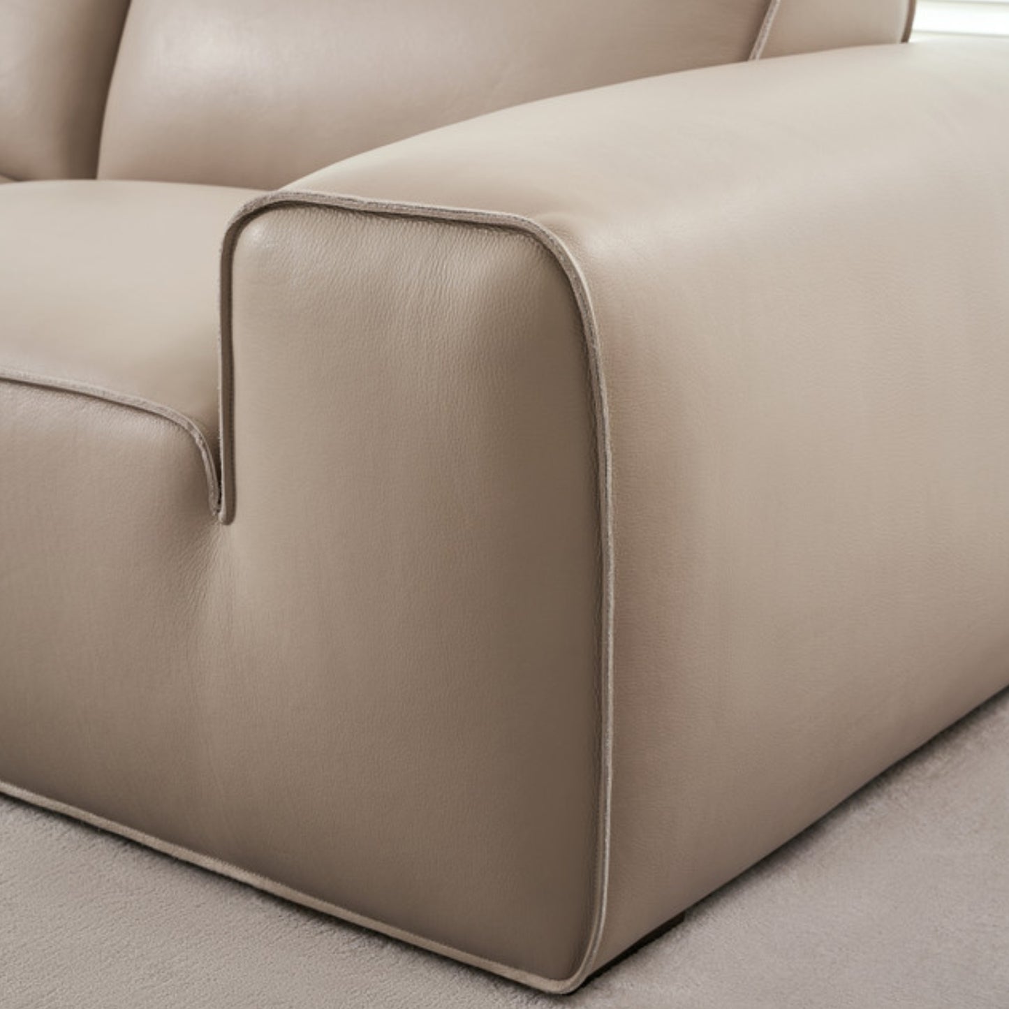 Gio Italia Westaro Contemporary Leather Sofa With Deep Seating