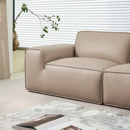 Gio Italia Westaro Contemporary Leather Sofa With Deep Seating