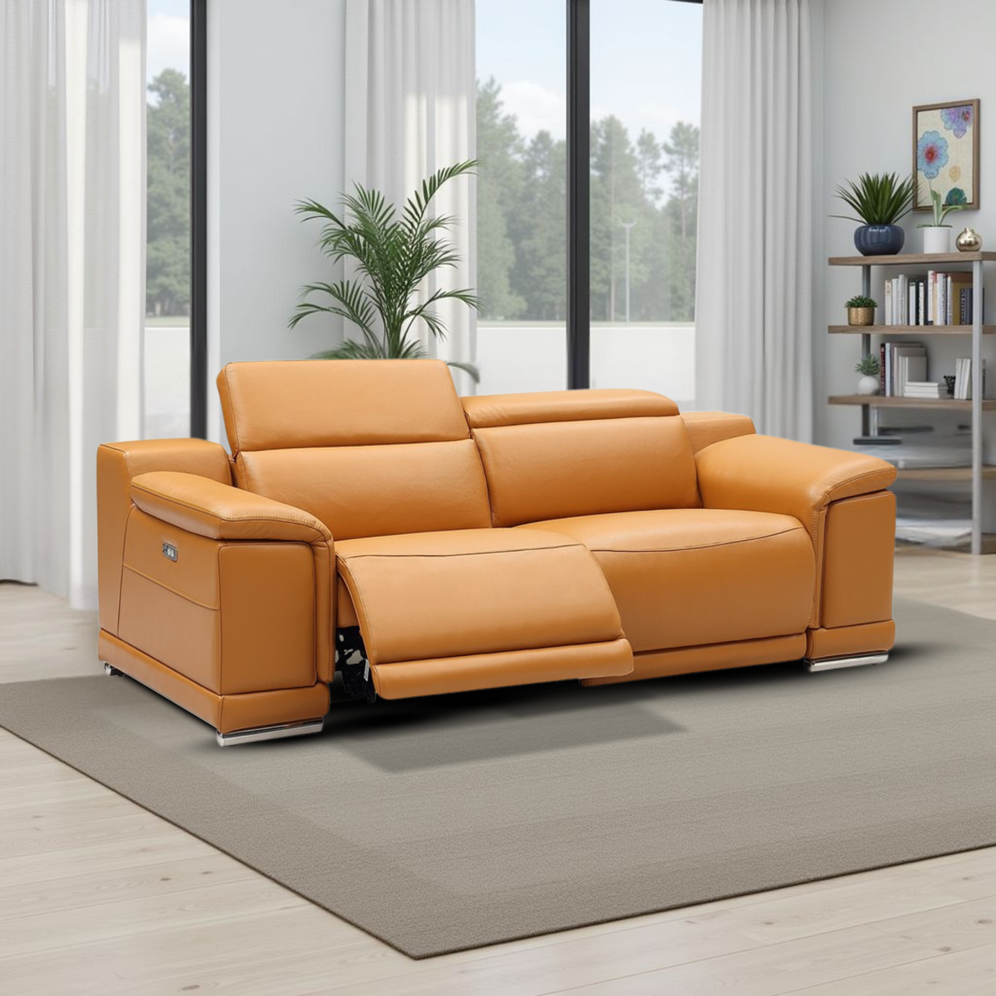 Gio Italia Haviano Leather Power Recliner Loveseat