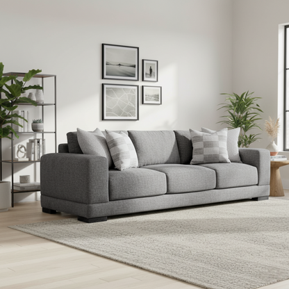 Bernhardt Living Lars Fabric Gray 3-Seater Sofa