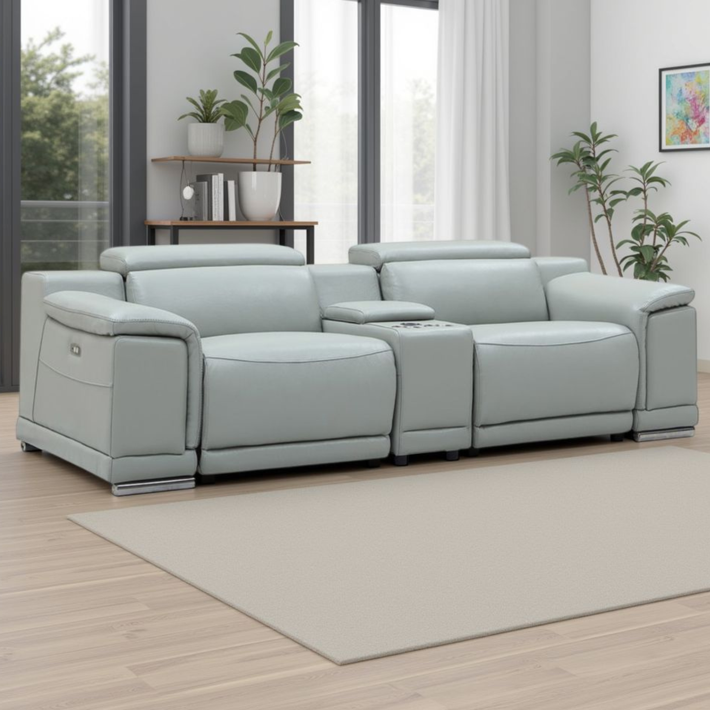 Gio Italia Haviano Leather Power Recliner Loveseat