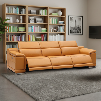 Gio Italia Haviano 3 Seater Leather Power Recliner Sofa