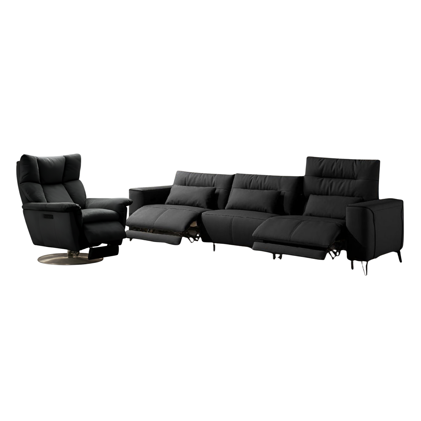 Klaussner Alessandro 3-Seater Leather Power Recliner Sofa With Chair