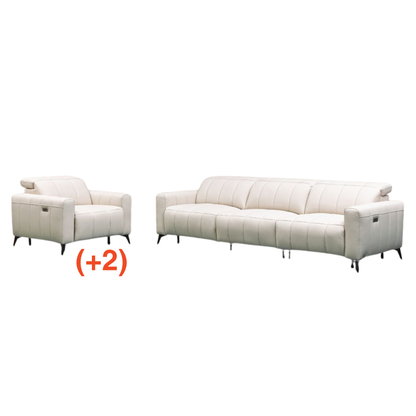 Klaussner Capri Leather Recliner Sofa With Chair