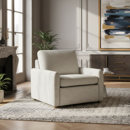 Universal Hyde Fabric Recliner Chair With Oak Base