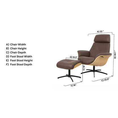 Fjords Falcon Swivel Manual Recliner Chair With Footstool