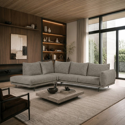 Calia Italia Dragees Fabric Modular Sectional Sofa with Lounge Chaise