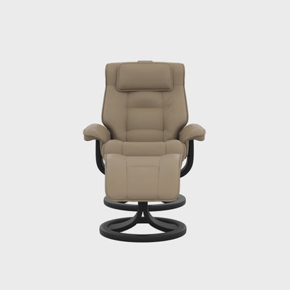 Fjords Mustang R Leather Recliner Chair With Foot Stool