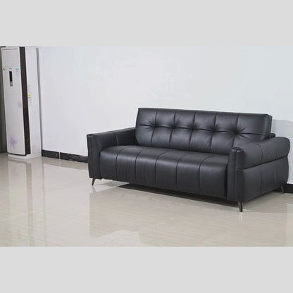 Klaussner Brantley Leather Queen Sleeper Sofa with Metal Legs