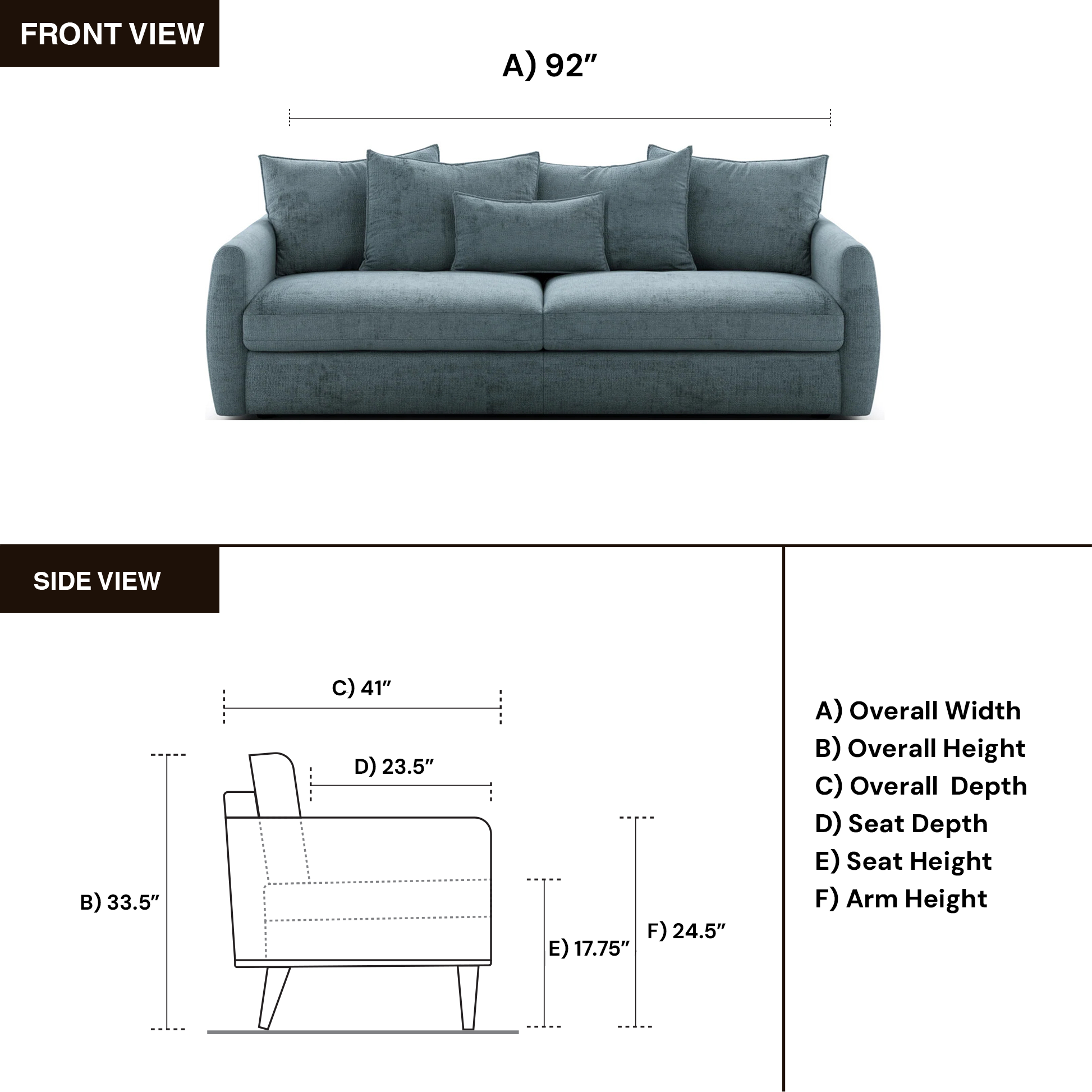 Luonto Winslow Stationary Sofa with Loose Back Cushions-ComfortDesign